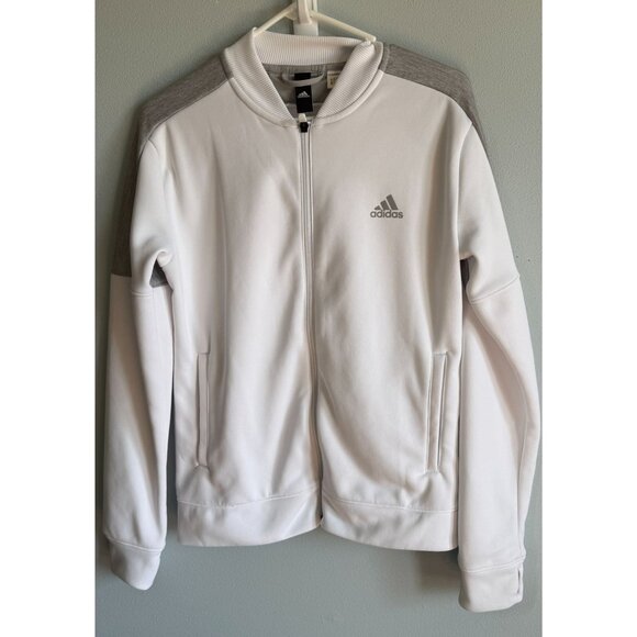 Adidas Women Track Jacket Small Full Zip Pockets Activewear Thumb Holes Athletic - Picture 1 of 10